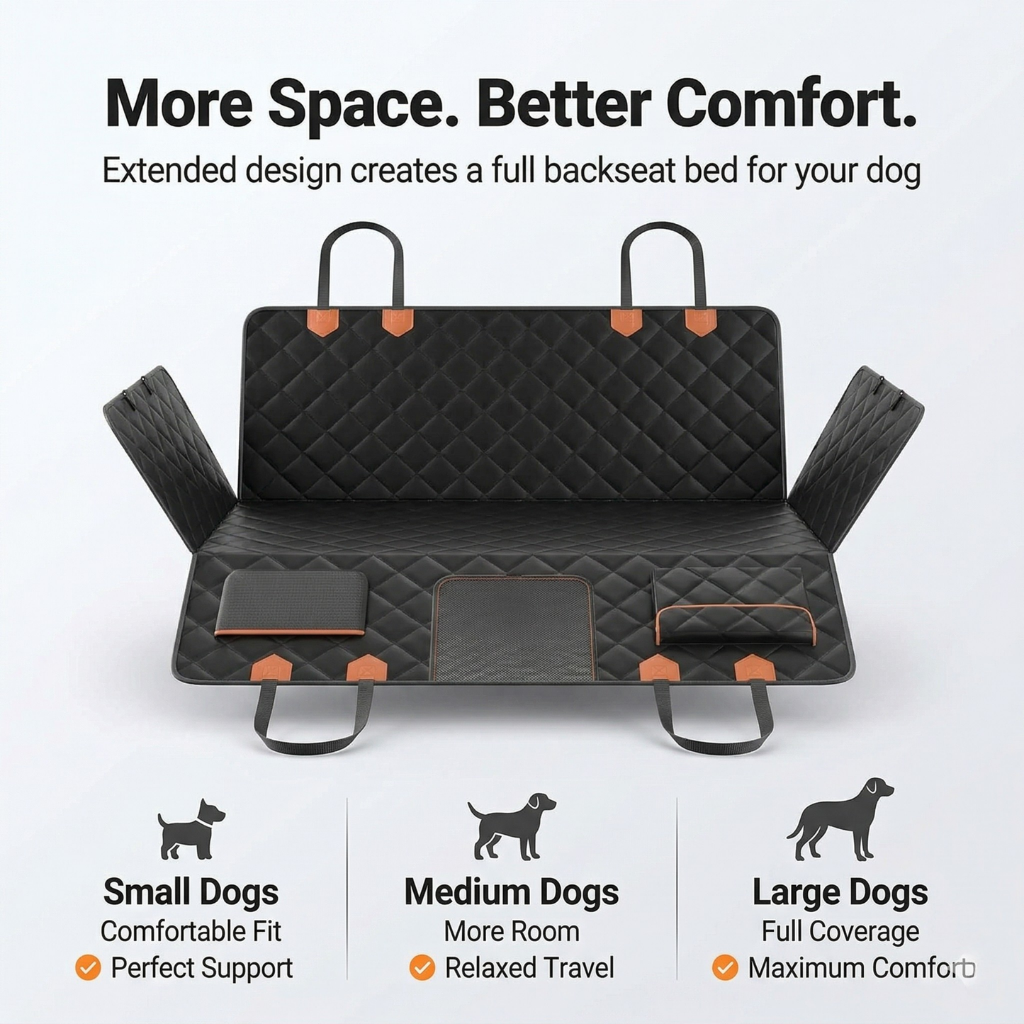 FurFort BackSeat Pro — Waterproof Dog Car Seat Cover & Hard Bottom Extender