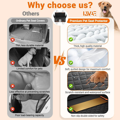 FurFort BackSeat Pro — Waterproof Dog Car Seat Cover & Hard Bottom Extender