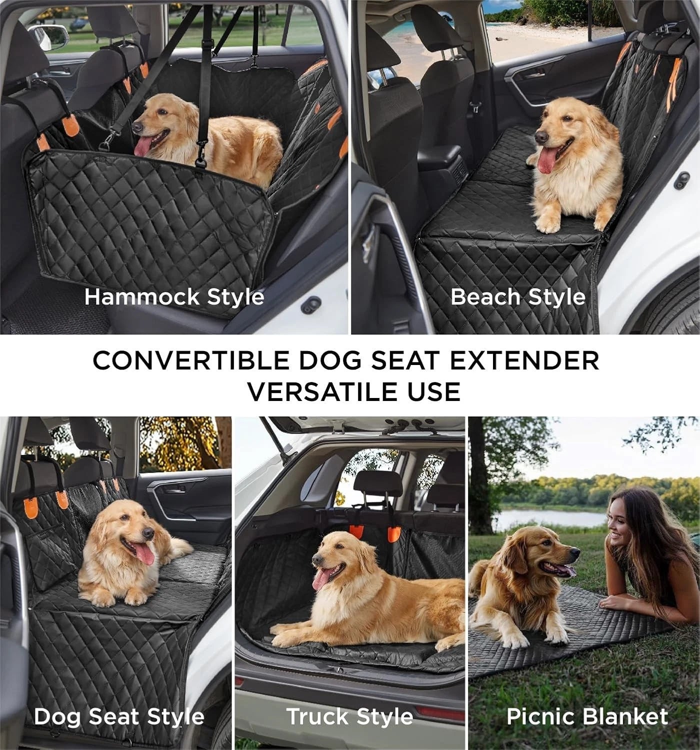 FurFort BackSeat Pro — Waterproof Dog Car Seat Cover & Hard Bottom Extender